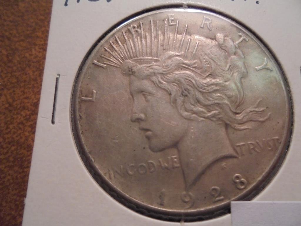 1928 PEACE SILVER DOLLAR KEY DATE EXTRA FINE+ (1 of 2)