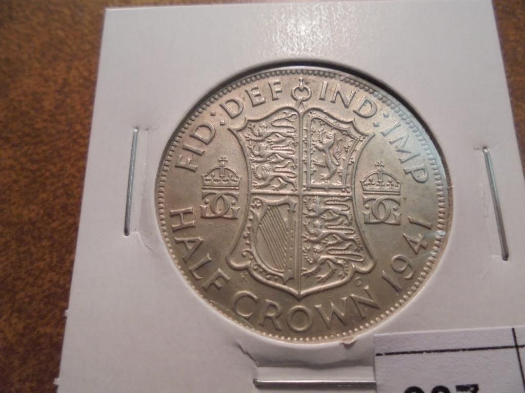 1941 GREAT BRITAIN SILVER HALF CROWN (1 of 2)