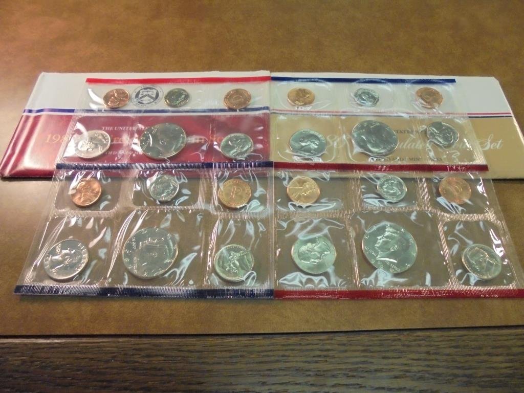 1986 & 1987 US MINT SETS P/D (WITH ENVELOPES) (1 of 2)