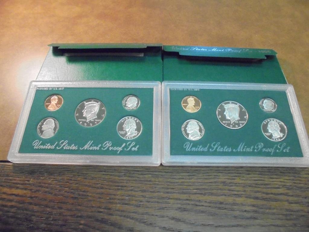 1996 & 1997 US PROOF SETS (WITH BOXES) (1 of 2)