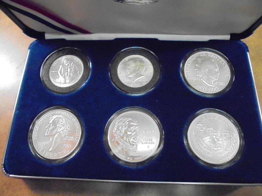 NICE SILVER SET OF 6 COINS SEE DESCRIPTION (1 of 3)