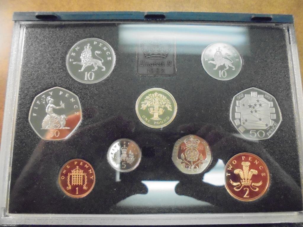 1992 UNITED KINGDOM PROOF COIN SET 9 COINS (1 of 3)