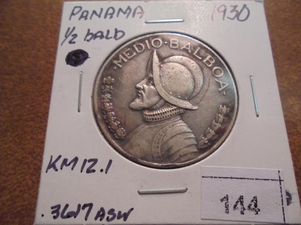 1930 PANAMA SILVER HALF BALBOA .3617 OZ. ASW (1 of 2)