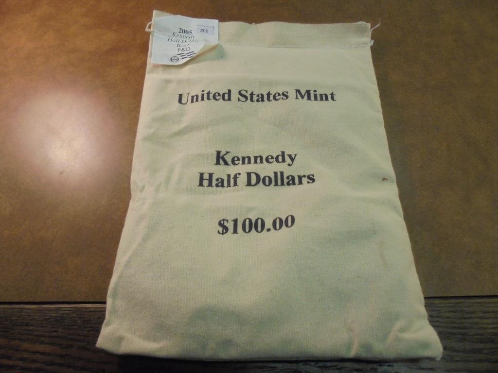 2005-P & D KENNEDY HALF DOLLAR US MINT SEALED $100 (1 of 2)