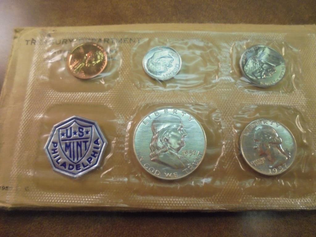 1957 US SILVER PROOF SET (WITH ENVELOPE) (1 of 2)