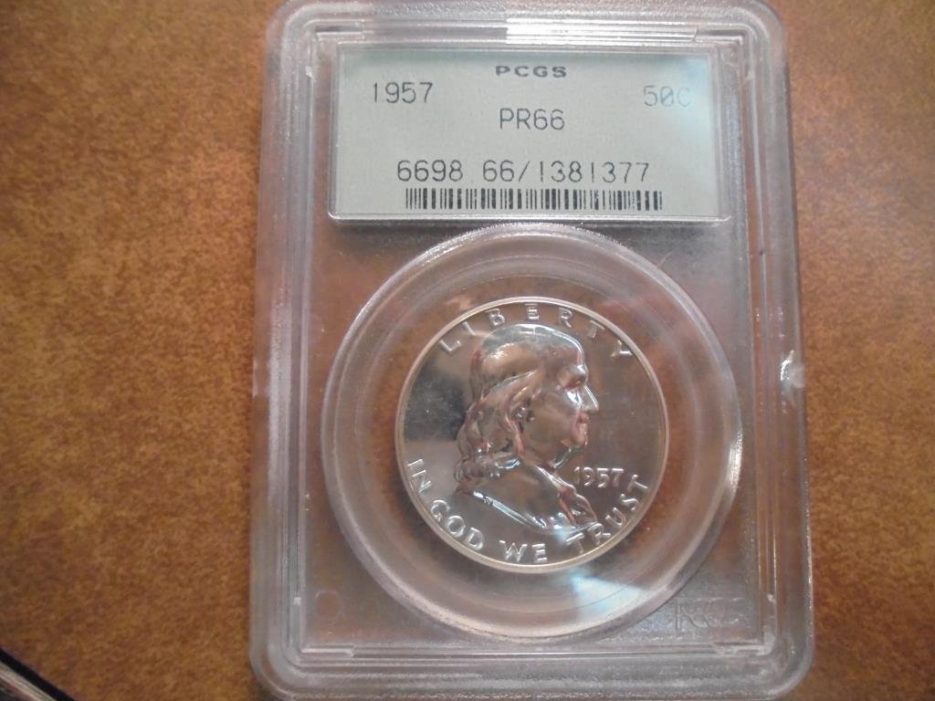 1957 FRANKLIN HALF DOLLAR PCGS PR66 (1 of 2)