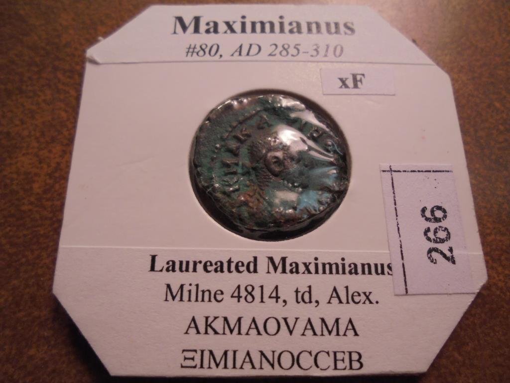 285-310 A.D. MAXIMIANUS ANCIENT COIN EXTRA FINE (1 of 2)