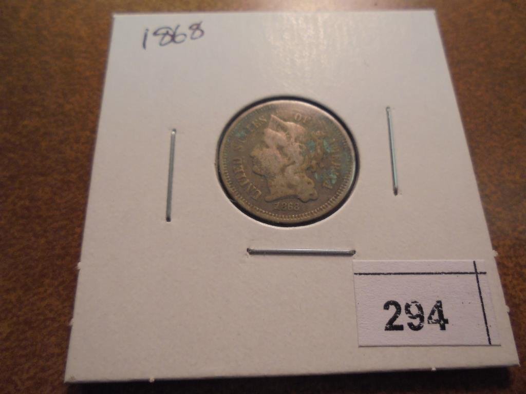 1868 THREE CENT PIECE (NICKEL) (1 of 2)