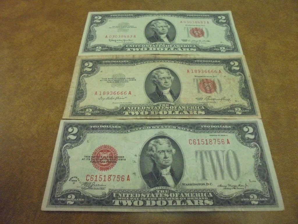 1928-D,53 & 63 $2 US NOTES RED SEALS (1 of 2)