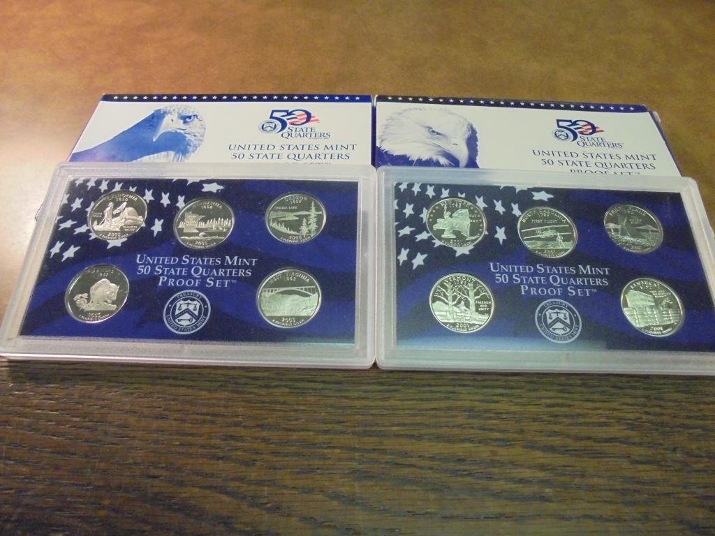 2001 & 2005 US 50 STATE QUARTERS PROOF SETS (1 of 2)