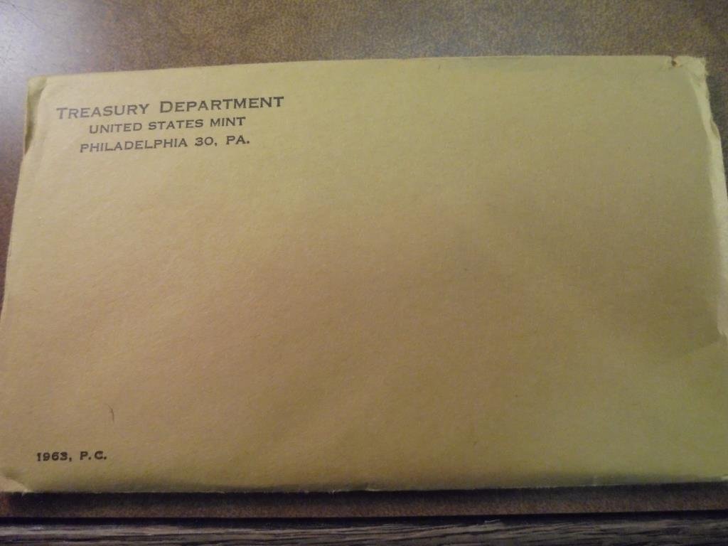 1963 US SILVER PROOF SET (WITH ENVELOPE) SEALED (1 of 2)