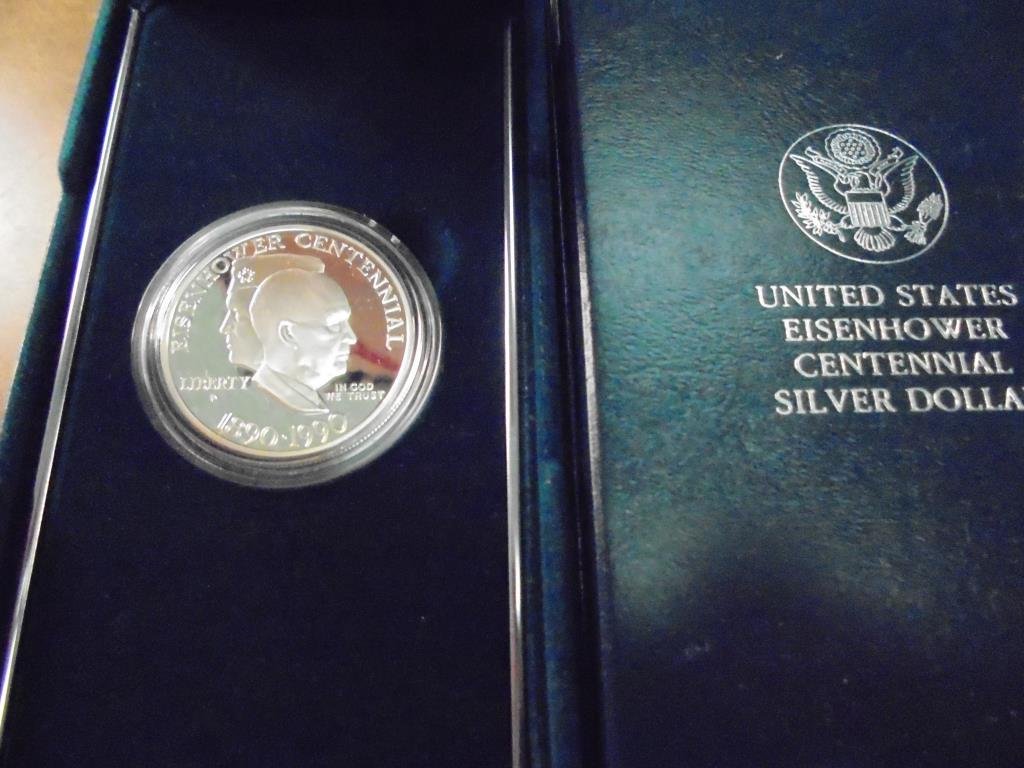 1990-P EISENHOWER CENTENNIAL PF SILVER DOLLAR (1 of 2)
