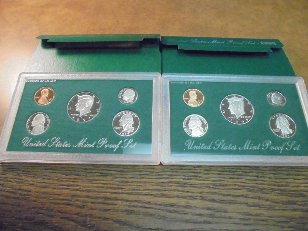 1995 & 1997 US PROOF SETS (WITH BOXES) (1 of 2)