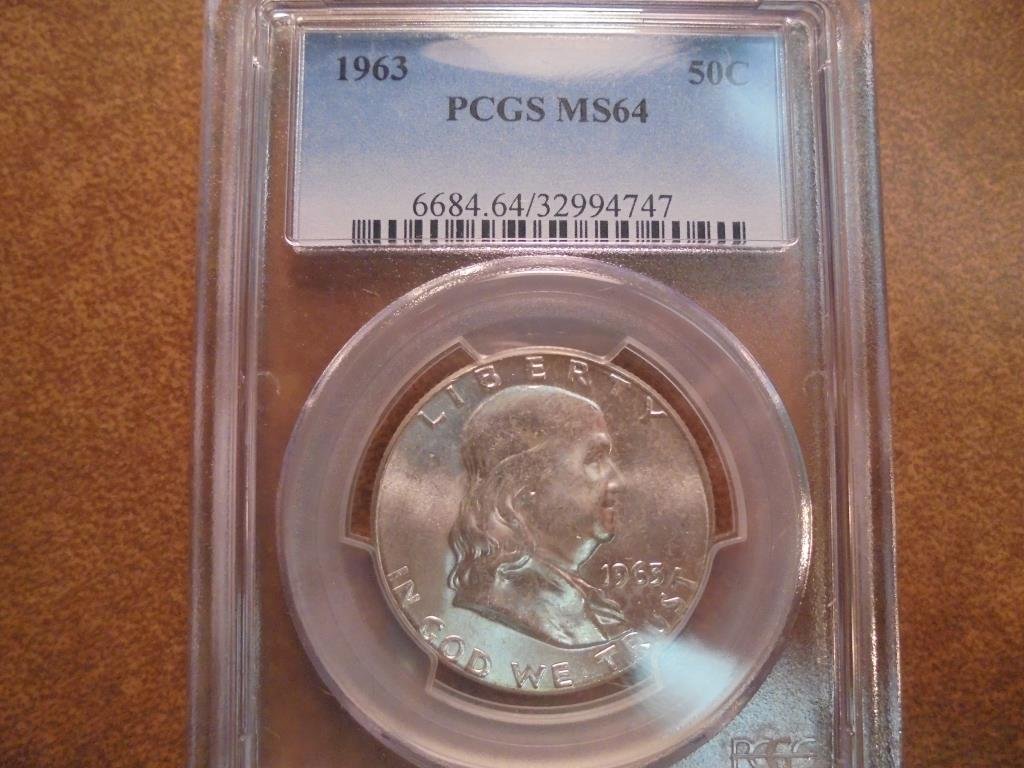1963 FRANKLIN HALF DOLLAR PCGS MS64 (1 of 2)