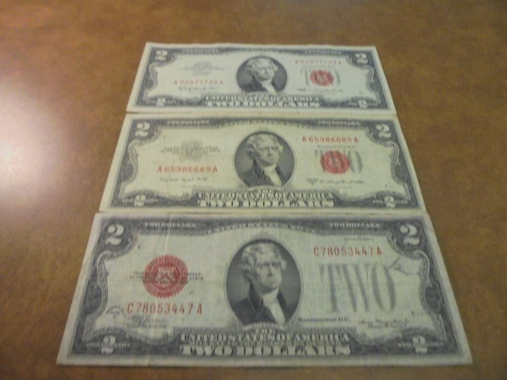 1928-D,53-B & 63 $2 US NOTES RED SEALS (1 of 2)