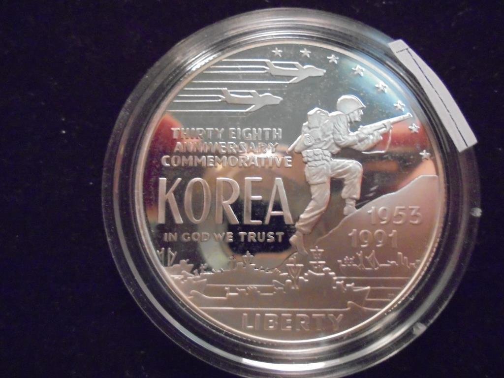 1991-P KOREAN WAR PROOF SILVER DOLLAR (1 of 2)