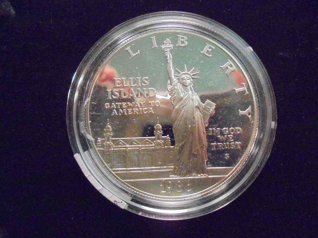 1986-S STATUE OF LIBERTY PROOF SILVER DOLLAR: You must call or email us with your credit card number directly