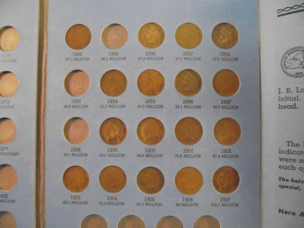 PARTIAL INDIAN HEAD CENT ALBUM 18 COINS (1 of 3)