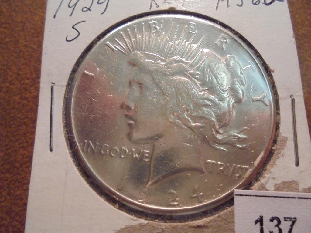 1924-S PEACE SILVER DOLLAR AU (1 of 2)