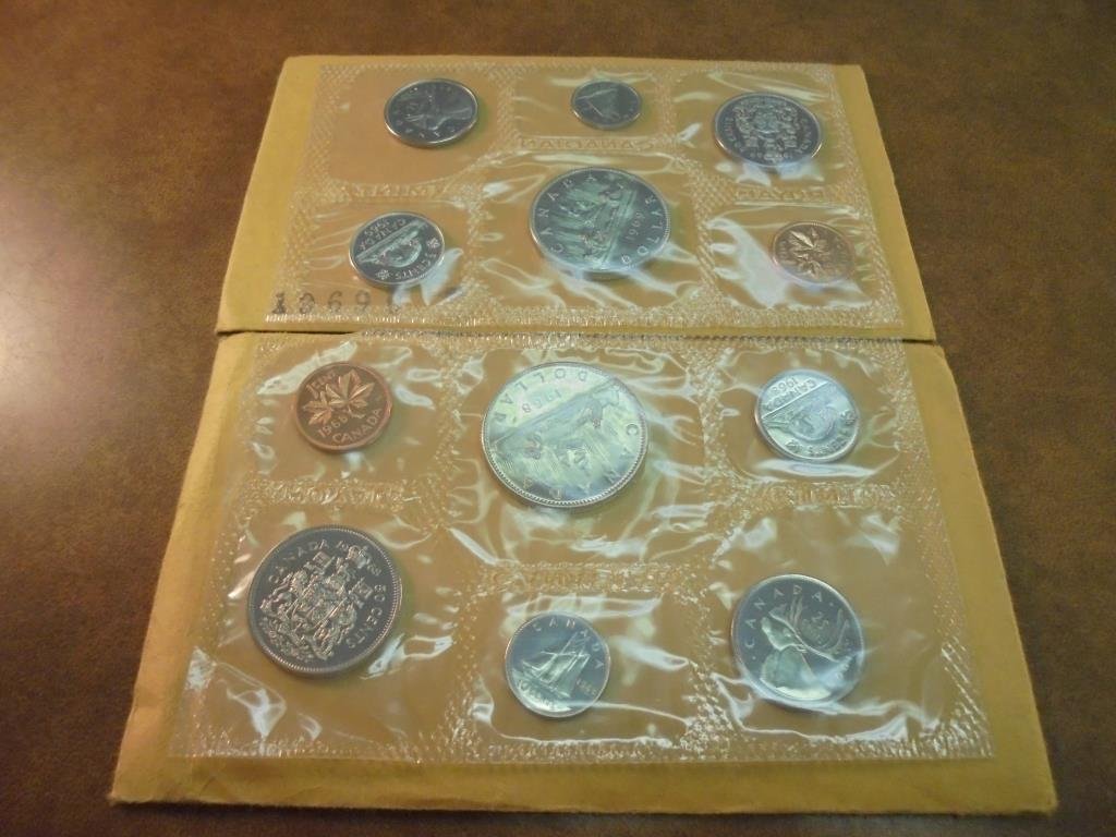 1968 & 1969 CANADA (PF LIKE) SETS WITH ENVELOPES (1 of 2)
