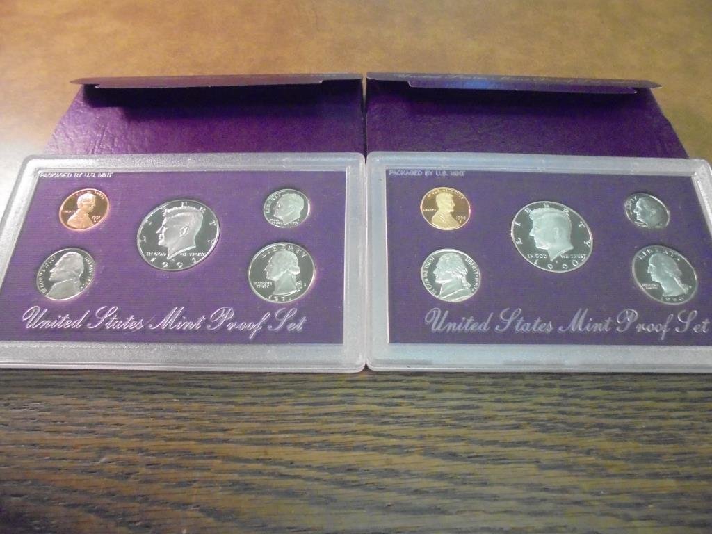 1990 & 1991 US PROOF SETS (WITH BOXES) (1 of 2)