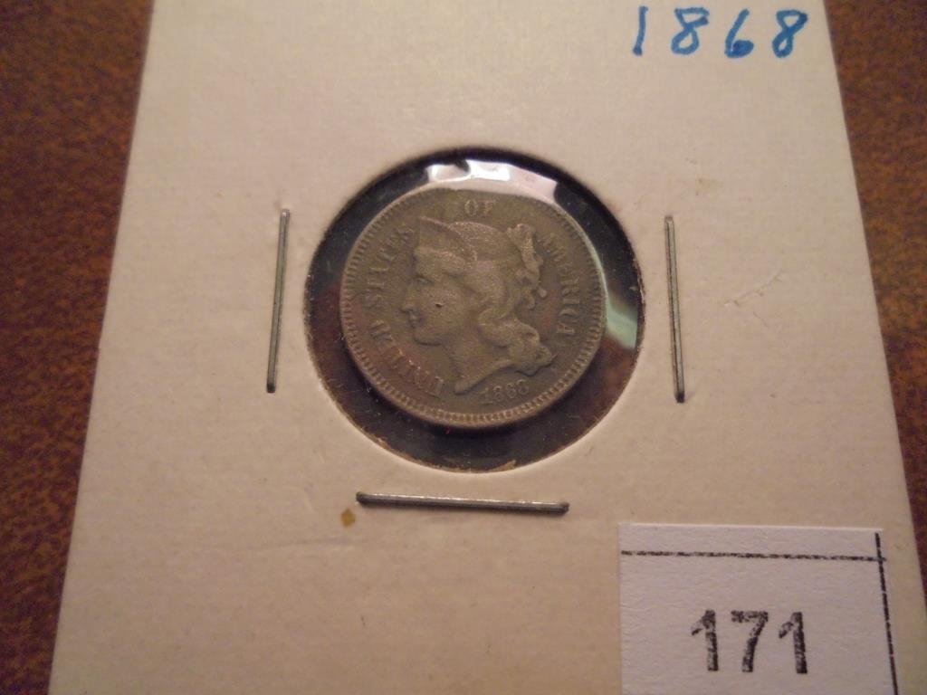 1868 THREE CENT PIECE (NICKEL) (1 of 2)