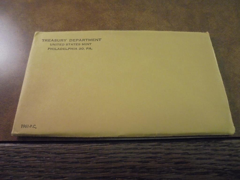 1961 US SILVER PROOF SET (WITH ENVELOPE) SEALED (1 of 2)