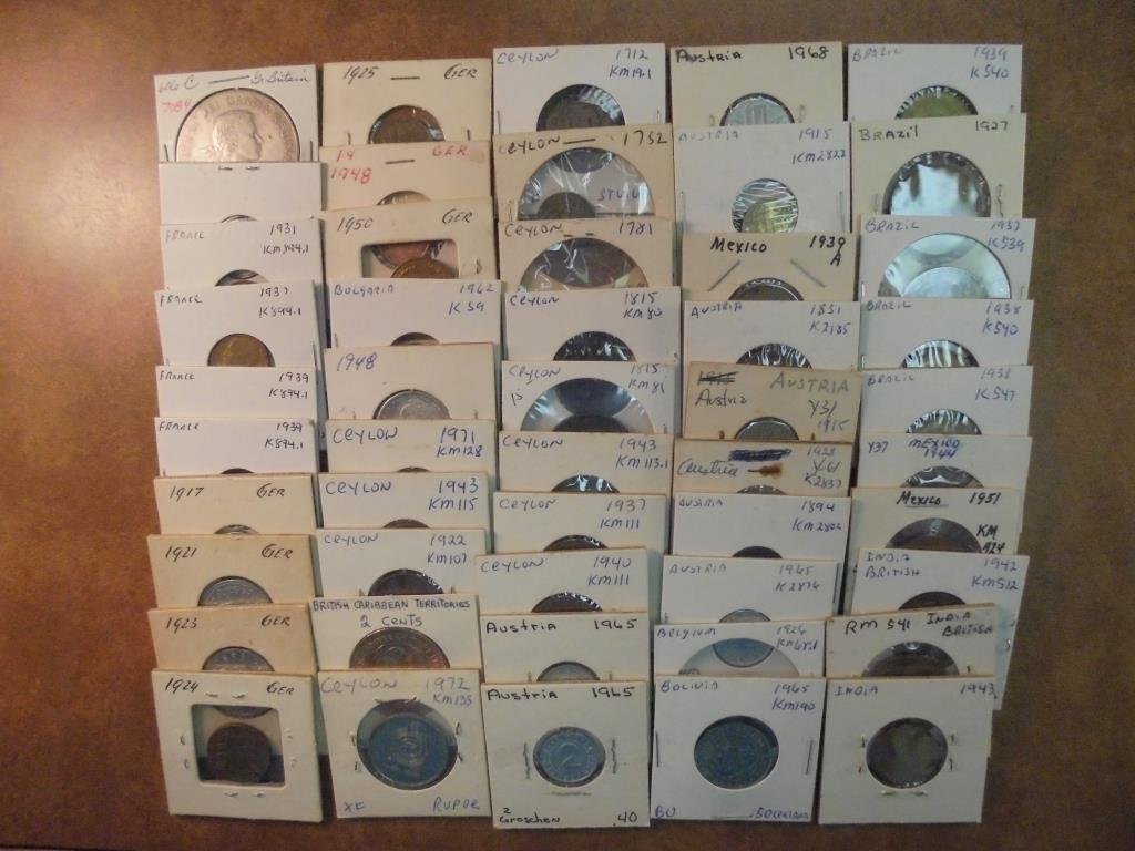 50 ASSORTED FOREIGN COINS ALL FLIPPED AND MOSTLY (1 of 5)