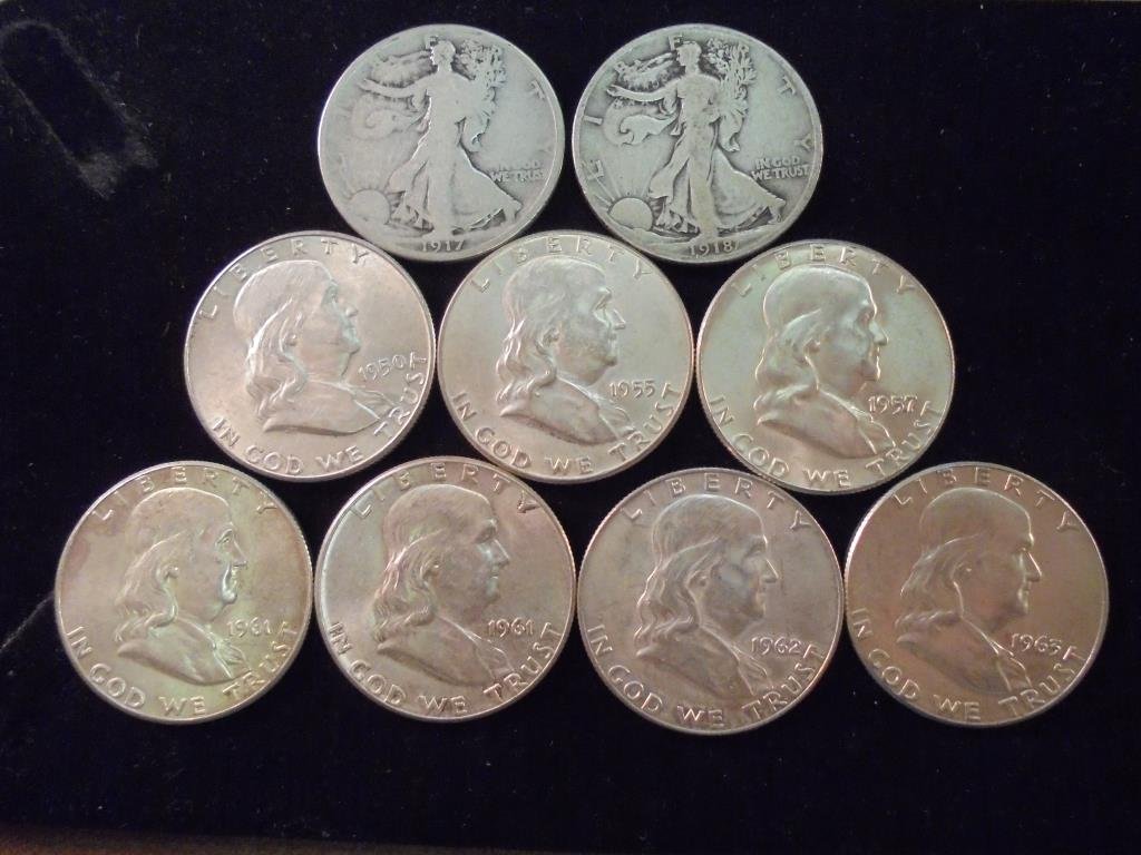 1917 & 1918 WALKING LIBERTY HALF DOLLARS & (1 of 2)