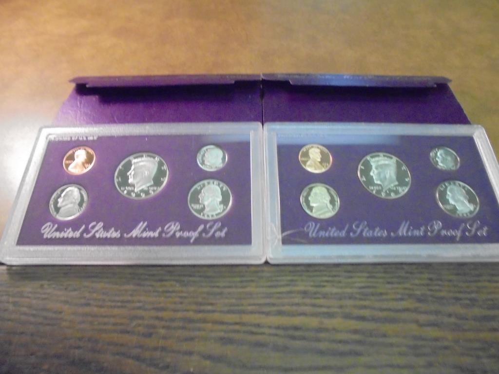 1992 & 1993 US PROOF SETS (WITH BOXES) (1 of 2)