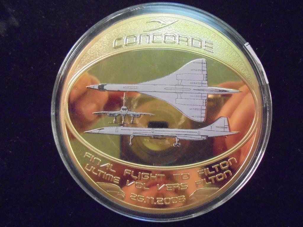 2 3/4" BRONZE ROUND "CONCORDE" FINAL FLIGHT TO (1 of 2)