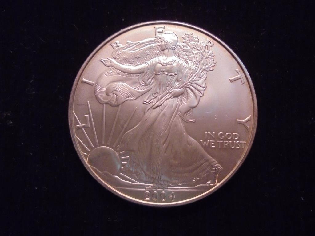 2004 AMERICAN SILVER EAGLE UNC (1 of 2)