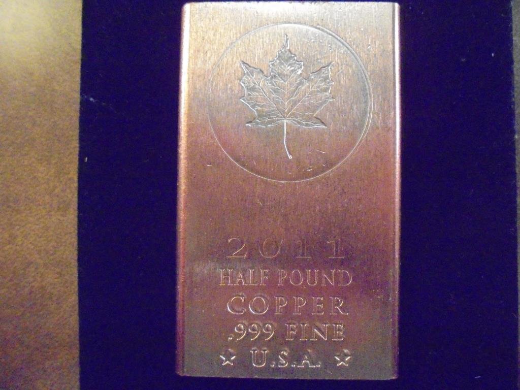 1/2 POUND COPPER BAR .999 FINE (1 of 2)