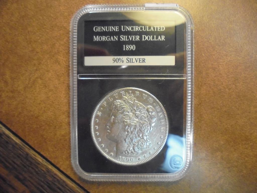1890-S MORGAN SILVER DOLLAR UNC (1 of 2)