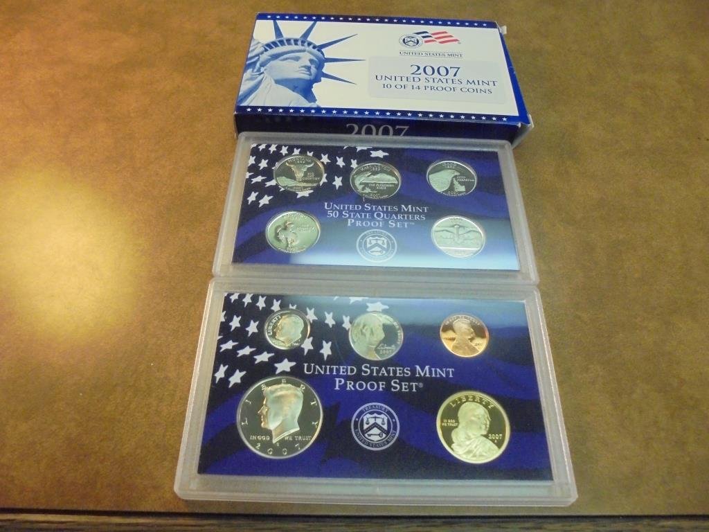 PARTIAL 2007 US PROOF SET (WITH BOX) NO PRESIDENT (1 of 2)