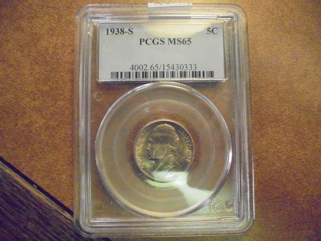 1938-S JEFFERSON NICKEL PCGS MS65: You must call or email us your credit card directly. Our phone number is 1-763-862-8302 and our email is bidalotauction@aol.com. Thanks.