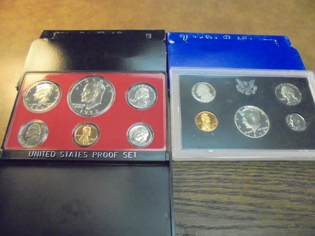 1972 & 1973 US PROOF SETS (WITH BOXES) (1 of 2)