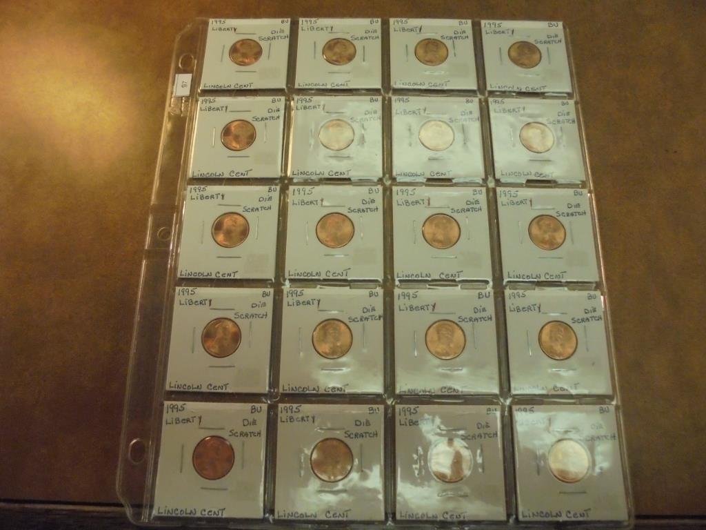 20-1995 LINCOLN CENTS WITH MINOR ERRORS BU (1 of 2)
