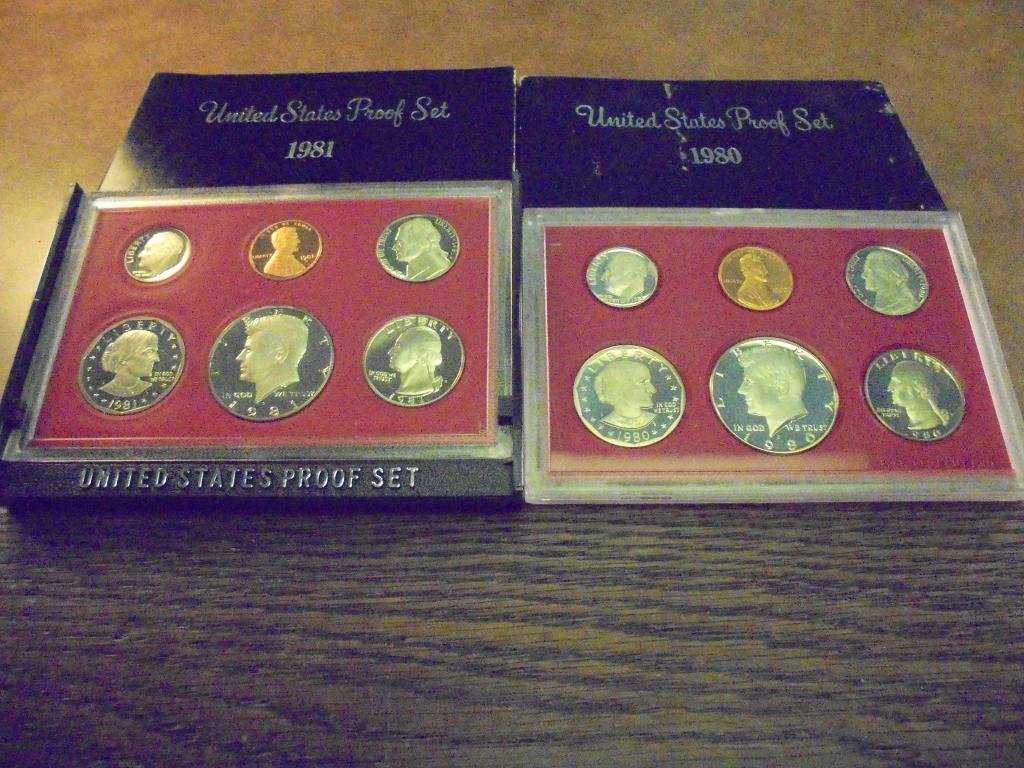 1980 & 1981 US PROOF SETS (WITH BOXES) (1 of 2)