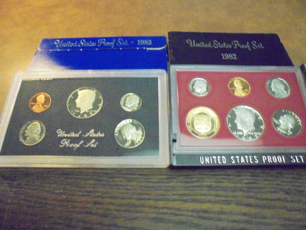 1982 & 1983 US PROOF SETS (WITH BOXES) (1 of 2)