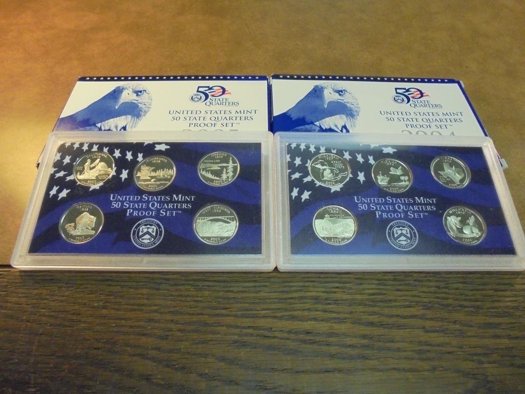 2004 & 2005 US 50 STATE QUARTERS PROOF SETS (1 of 2)