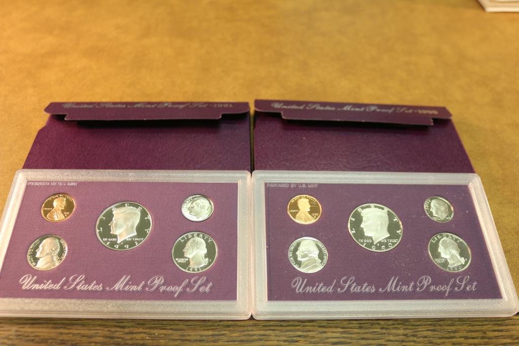 1990 & 1991 US PROOF SETS (WITH BOXES) (1 of 2)