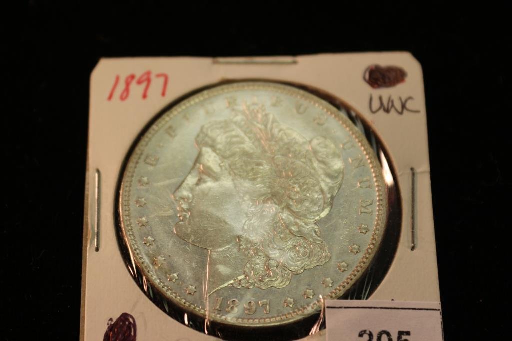1897 MORGAN SILVER DOLLAR UNC (1 of 2)