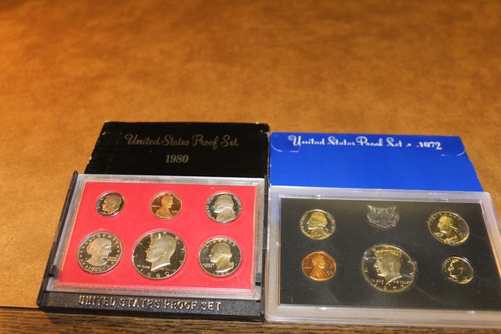 1972 & 1980  US PROOF SETS (WITH BOXES) (1 of 2)