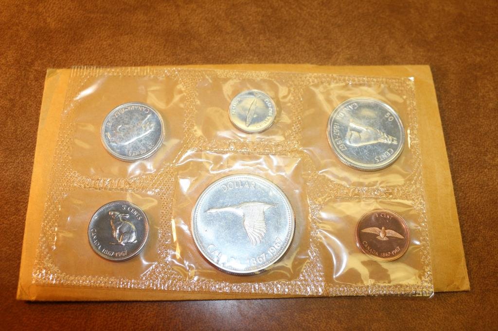 1967 SILVER CANADA FLYING GOOSE (PF LIKE) SET WITH (1 of 4)