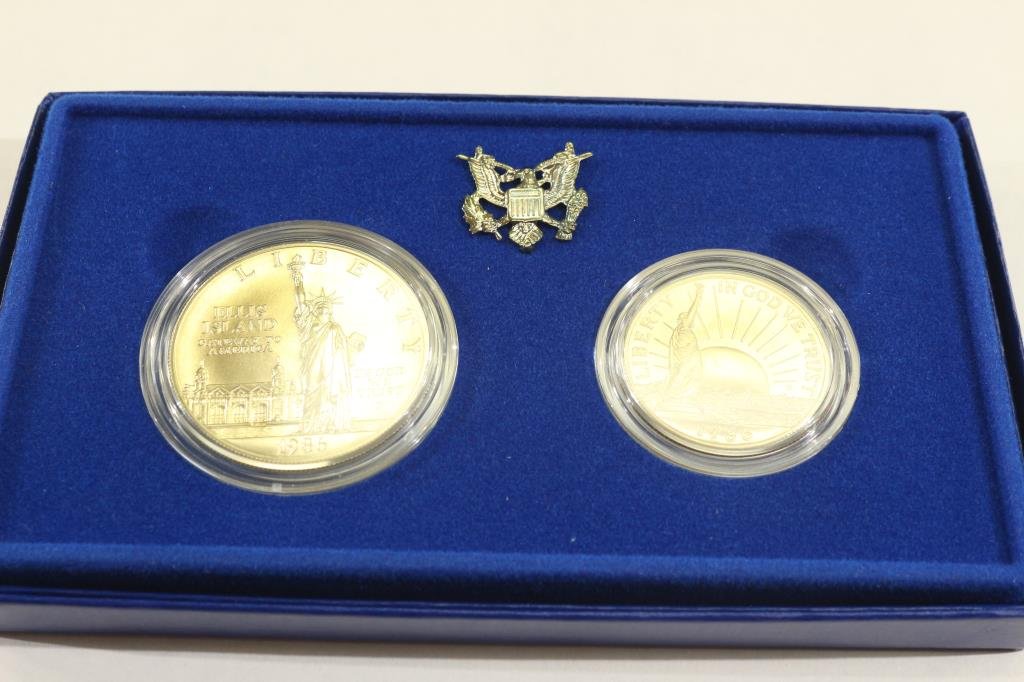1986 STATUE OF LIBERTY 2 COIN UNC SET (1 of 3)