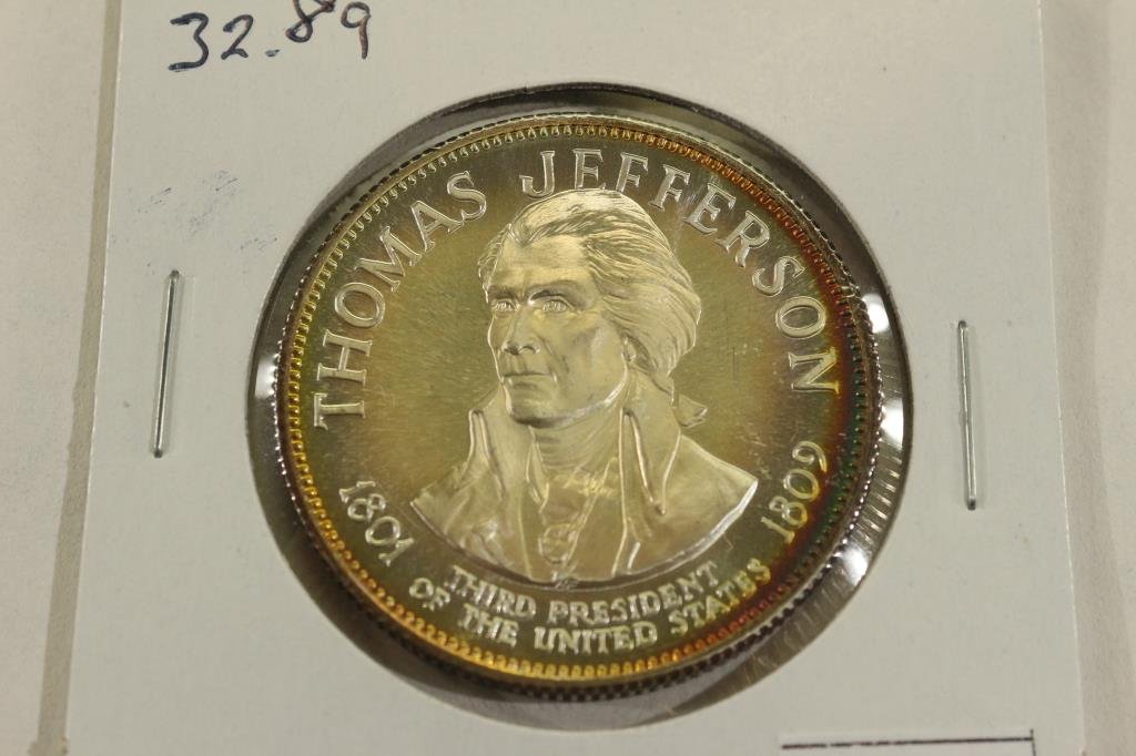 32.8 GRAM STERLING SILVER PF ROUND THOMAS (1 of 2)