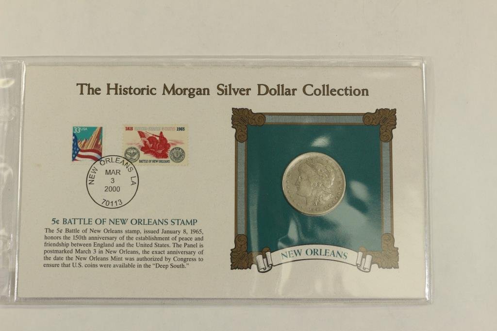 1891-O MORGAN SILVER DOLLAR & STAMP SET (1 of 4)