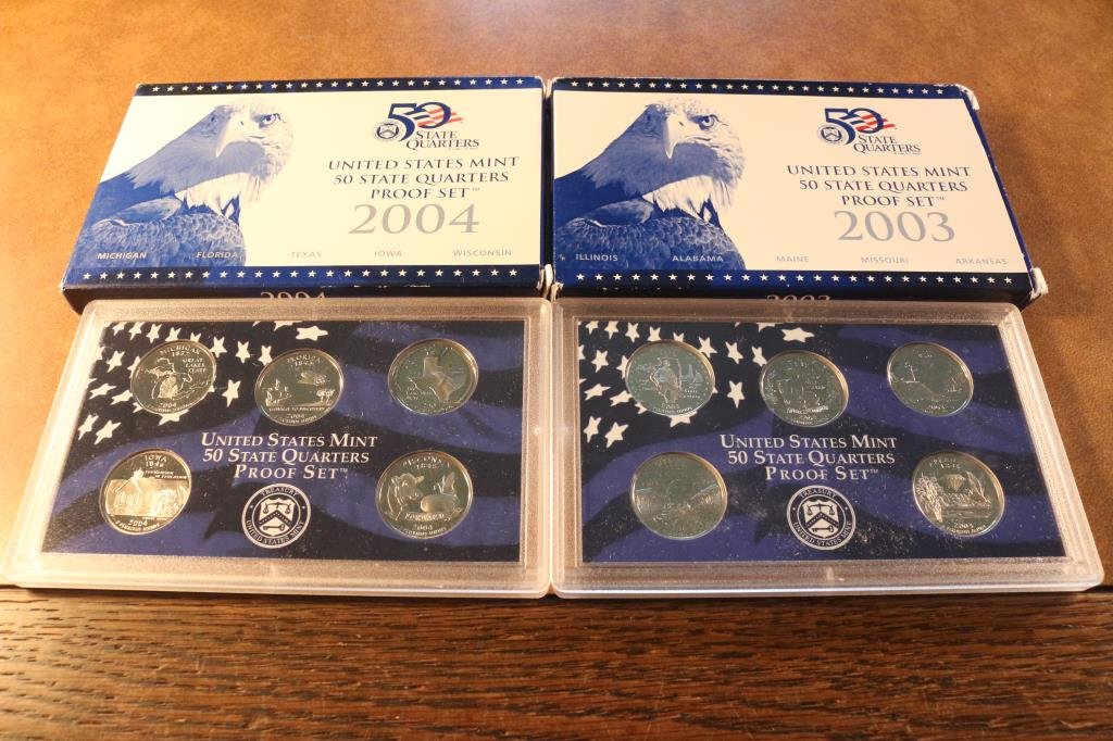 2003 & 2004 US 50 STATE QUARTERS PROOF SETS (1 of 2)