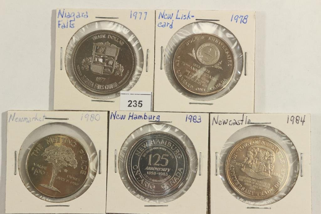 5 ASSORTED CANADA TRADE DOLLARS SEE DESCRIPTION (1 of 2)